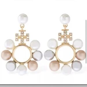 🌟 Beautiful🌟 TORY BURCH KIRA MULTI COLOR PEARL DROP EARRING